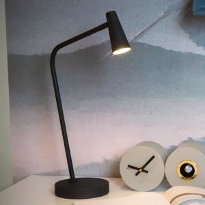 Svart uppladdningsbar bordslampa modern, Stirling, 3W, 2700K LED, med beröringsdimmer