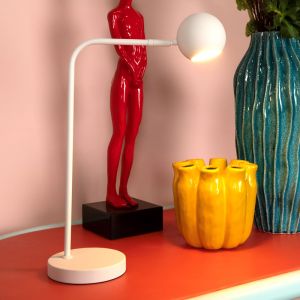 Vit uppladdningsbar bordslampa modern, Comet, 3W, 2700K LED, med beröringsdimmer