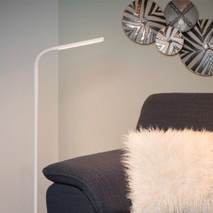 Vit läslampa golv modern, Gilly, 5W, 2700K LED, med brytare