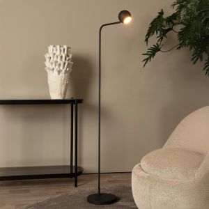 Svart uppladdningsbar golvlampa modern, Comet, 3W, 2700K LED, med beröringsdimmer