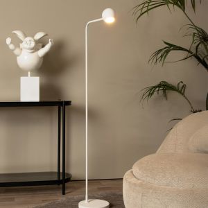 Vit uppladdningsbar golvlampa modern, Comet, 3W, 2700K LED, med beröringsdimmer