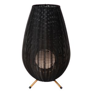 Svart bordslampa utomhus rustik, Colin, 3W, 3000K LED, IP44, 3 stegs dimmer