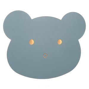 Blå vägglampa barn modern, Charlie, 5W, dim to warm LED, med beröringsdimmer
