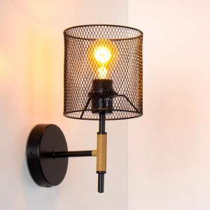 Brun vägglampa vintage, Baskett