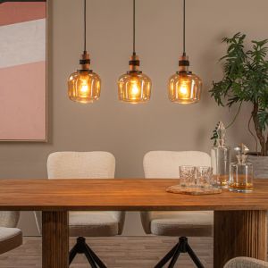 Bärnstensfärgad fönsterlampa retro, Ilona