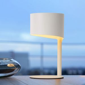 Vit bordslampa modern, Knulle, med brytare