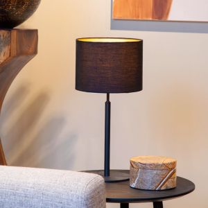 Svart bordslampa rustik, Maya, med brytare