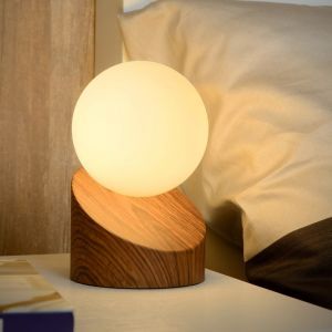 Brun bordslampa modern, Len, med brytare