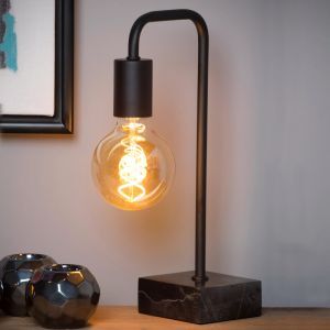 Svart bordslampa modern, Lorin, med brytare