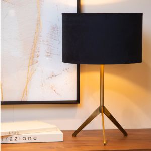 Svart bordslampa modern, Tondo, med brytare