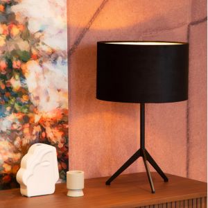 Svart bordslampa modern, Tondo, med brytare