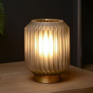 Guld bordslampa klassisk, Sueno, med brytare