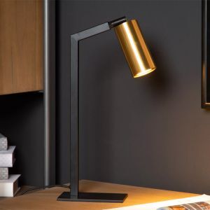 Guld bordslampa modern, Sybil, med brytare