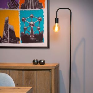 Svart golvlampa modern, Lorin, med brytare