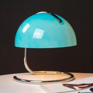 Blå bordslampa retro, Cato, med brytare