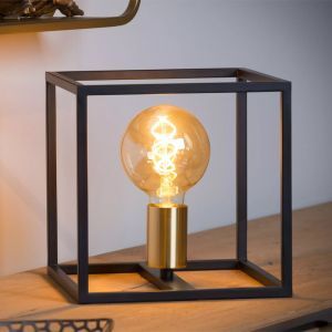 Guld bordslampa modern, Ruben, med brytare