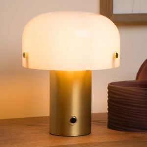 Guld bordslampa rustik, Timon, med brytare