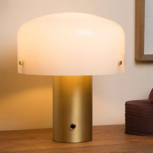 Guld bordslampa rustik, Timon, med brytare