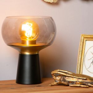 Svart bordslampa retro, Farris, med brytare