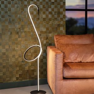 Svart golvlampa modern, Flamingo, 14W, RGB LED, met fjärrkontroll