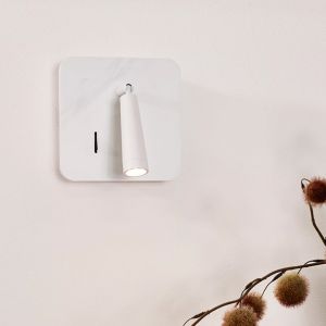 Trä vägglampa vit, Oregon, 3W, 3000K LED, med brytare