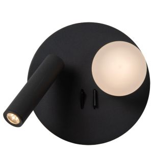 Svart sänglampa modern, Matiz, 3,5W, 3000K LED, med brytare