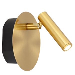 Guld sänglampa modern, Jolijn, 2W, 3000K LED, med brytare