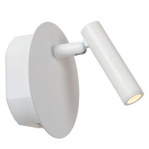 Vit sänglampa modern, Jolijn, 2W, 3000K LED, med brytare