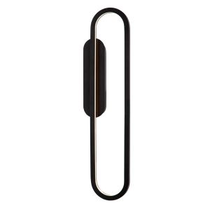 Svart vägglampa modern, Thelma, 22W, dim to warm LED