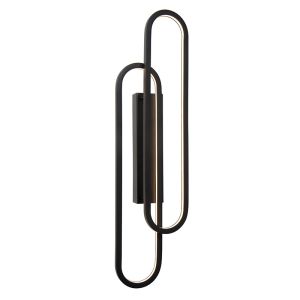 Svart vägglampa modern, Thelma, 33W, dim to warm LED