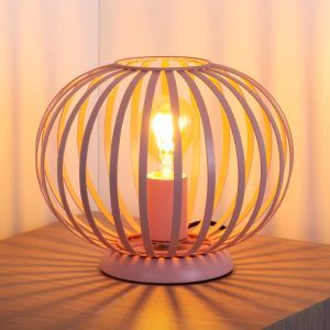 Rosa bordslampa modern, Merlina, med brytare