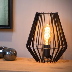 Svart bordslampa modern, Reda, med brytare