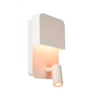 Vit vägglampa modern, Boxer, 5W, 3000K LED, med brytare