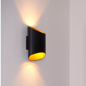 Svart up down vägglampa modern, Diletta