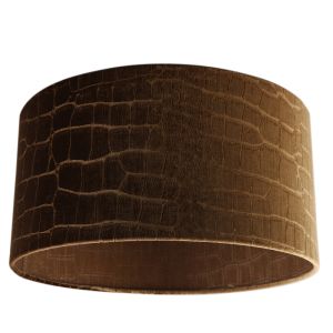 40 cm lampskärm sammet brun krokodiltyg, Emilius