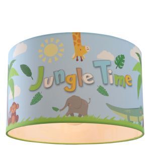 Tyg taklampa barn blå, Jungle Time