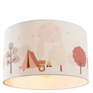 Tyg taklampa barn vit, Forest life