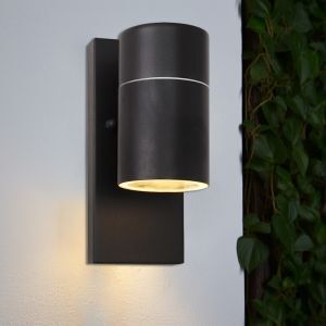 Modern utomhus vägglampa med skymningssensor svart, Pedro, IP44