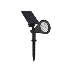 Svart solar trädgårdsspotlight, Oualid, 2W, 5500K LED, IP65