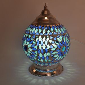 Blå orientalisk bordslampa mosaik, Sabri