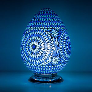 Blå orientalisk bordslampa mosaik, Lara