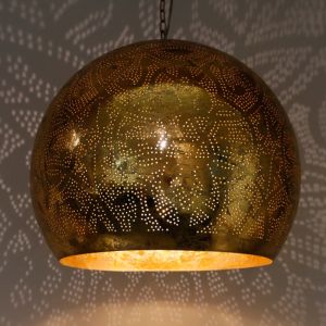 Guld orientalisk fönsterlampa filigran, Alyssa