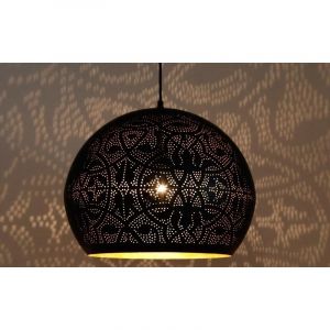 Svart orientalisk fönsterlampa filigran, Kenza