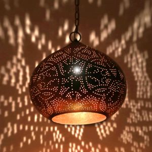 Guld orientalisk fönsterlampa metall, Noah
