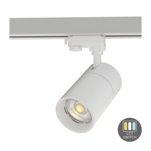 Vit 3-fas skena spotlight Rozina, 20W, vit switch, dimbar, Pro