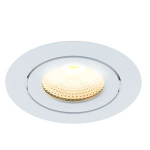 Vit infälld spotlight aluminium, Wimke, 5W, 2700K LED, IP44