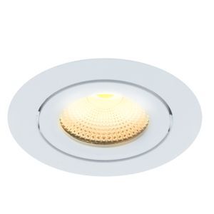 Vit infälld spotlight aluminium, Wimke, 5W, 3000K LED, IP44