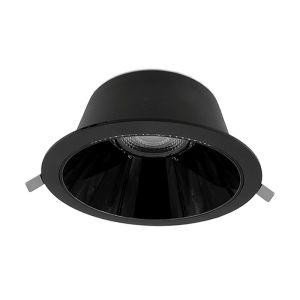 Svart downlight aluminium, Maud, 16W, white switch LED, IP22
