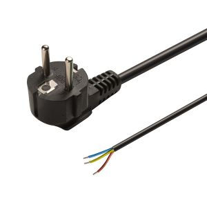 Anslutningskabel, 3 m, 3x 0,75 mm², svart