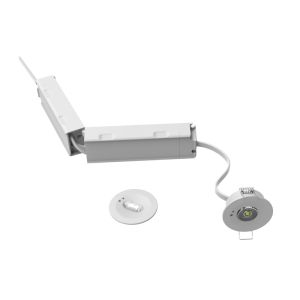 Vit nödbelysning infälld spotlight, 1,2W, 6000K LED, 360° lins